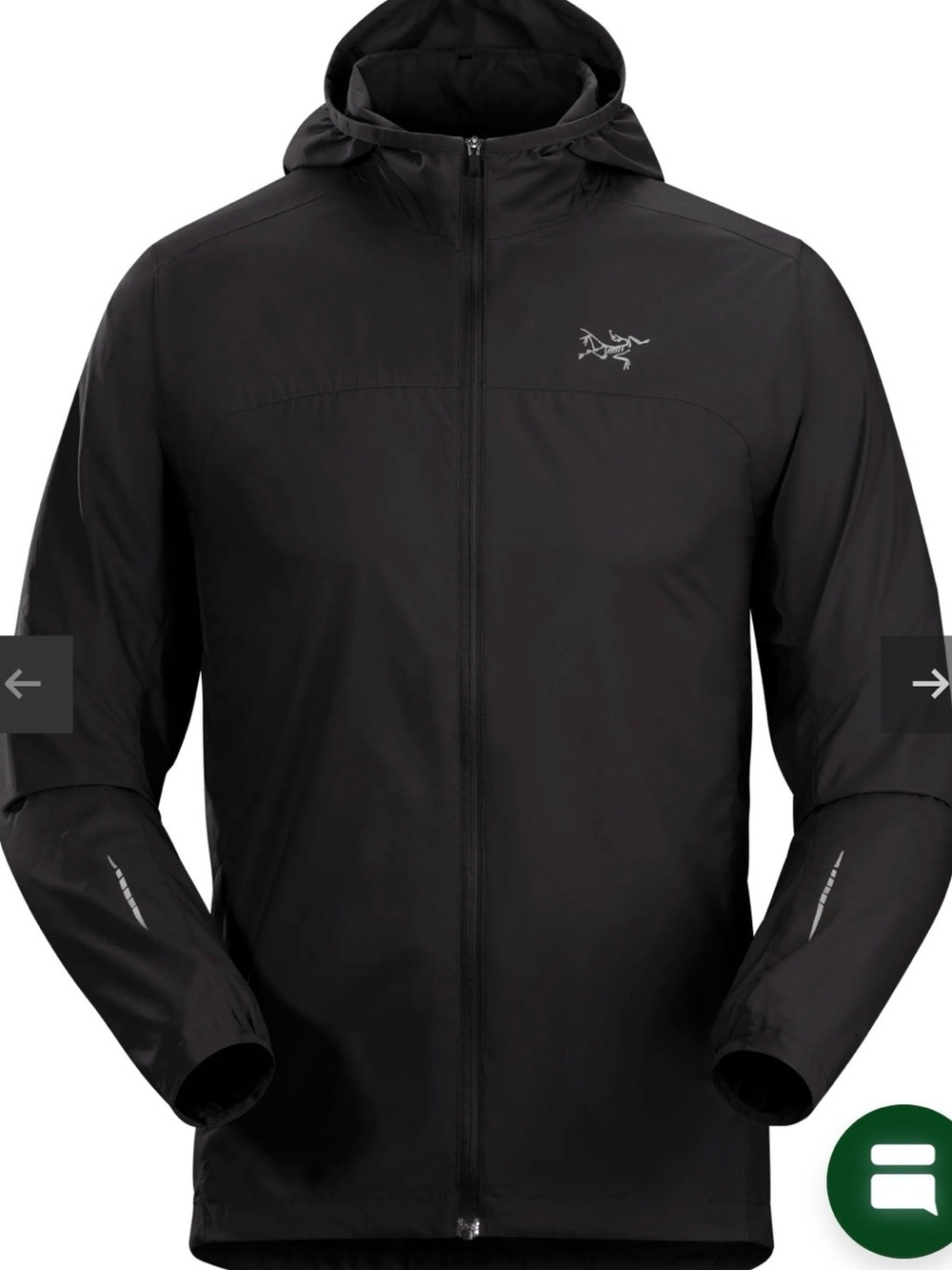 Arc’teryx Incendo Hoody Men’s Large Black Lightweight Running Wind Jacket